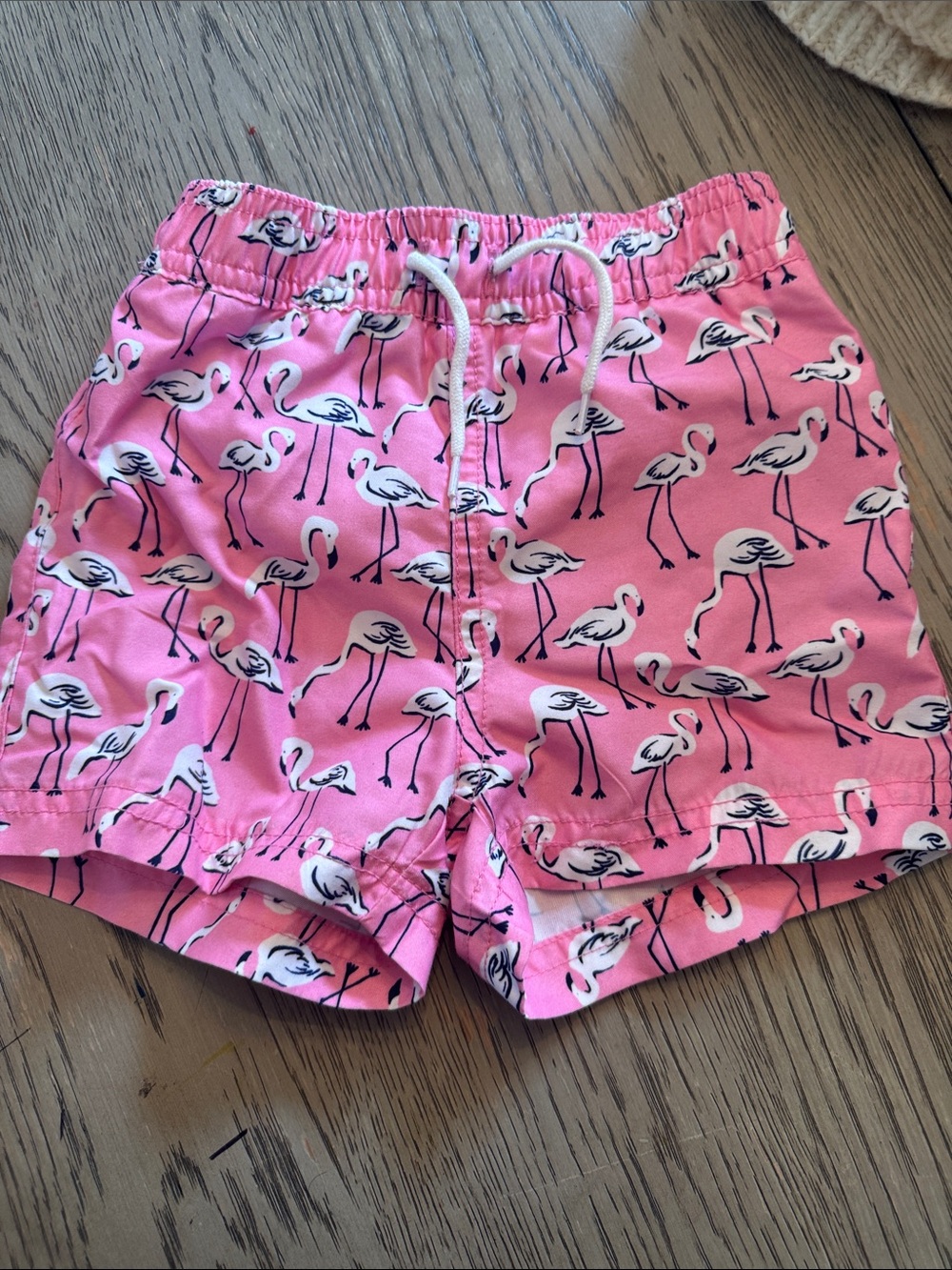 Janie and Jack Pink Flamingo Swim Trunks